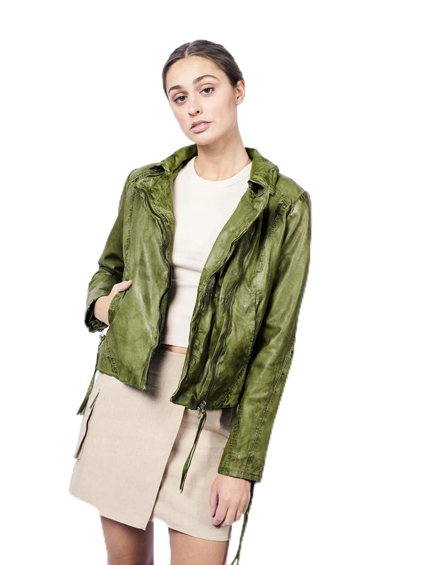 Freaky Nation New Ruby-fn Women's Leather Jacket, Safari, S