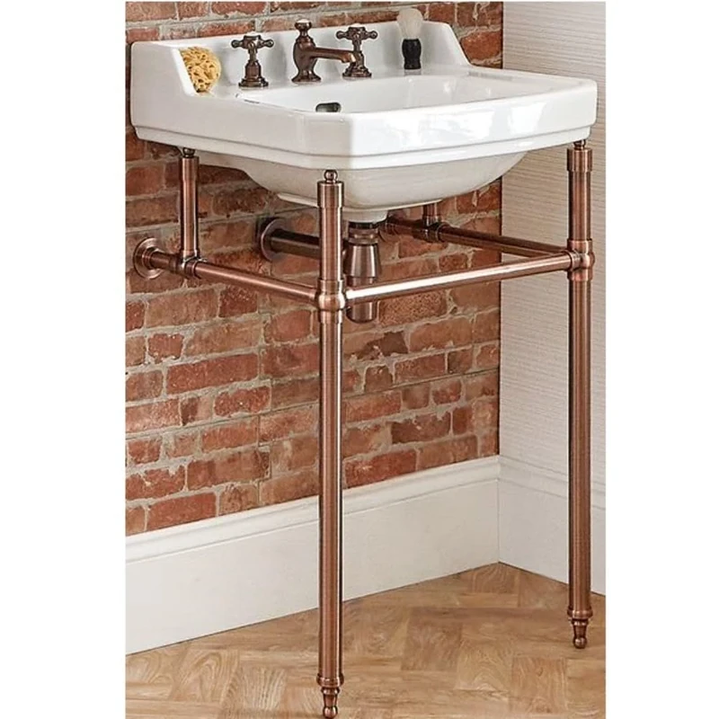 Milano Richmond White Bathroom Basin - 560mm x 450mm 3-Tap Washstand