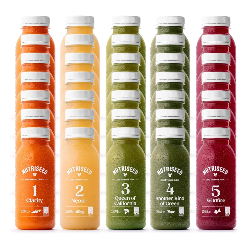Nutriseed 7 Day Juice Cleanse (35 x 250ml) - Weight Management & Detox Cleanse Cold Pressed Juice, Healthy Diet, No Added Sugar or Preservatives, Vegan-Friendly, Dairy & Gluten-Free