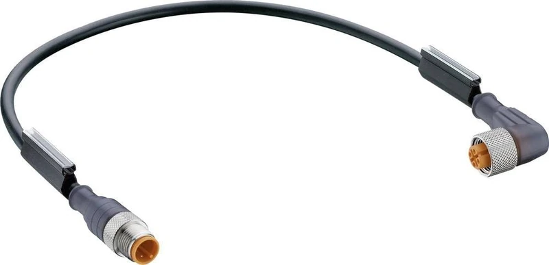 Belden 34615-1 Sensor/Actuator Connector, Assembled M12 Plug, Straight, Female, Angled 1