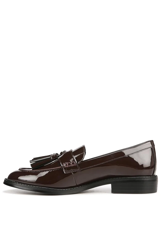 Franco Sarto Women's Carolynn Slip on Tassel Loafers, Hickory Brown Patent, 5.5 UK