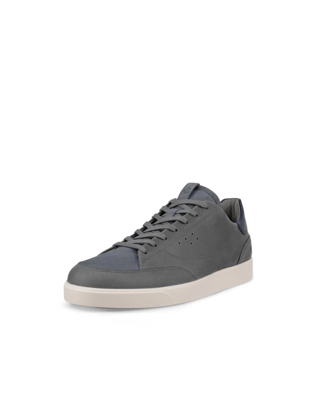 ECCO Men's Street Lite Court Sneaker, Moon Rock/Magnet/Steel/Marine, 8/8.5 UK