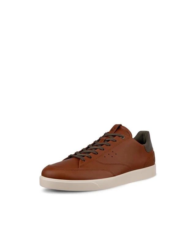 ECCO Men's Street Lite Court Sneaker, Cognac/Cognac/Dark Clay, 10/10.5 UK
