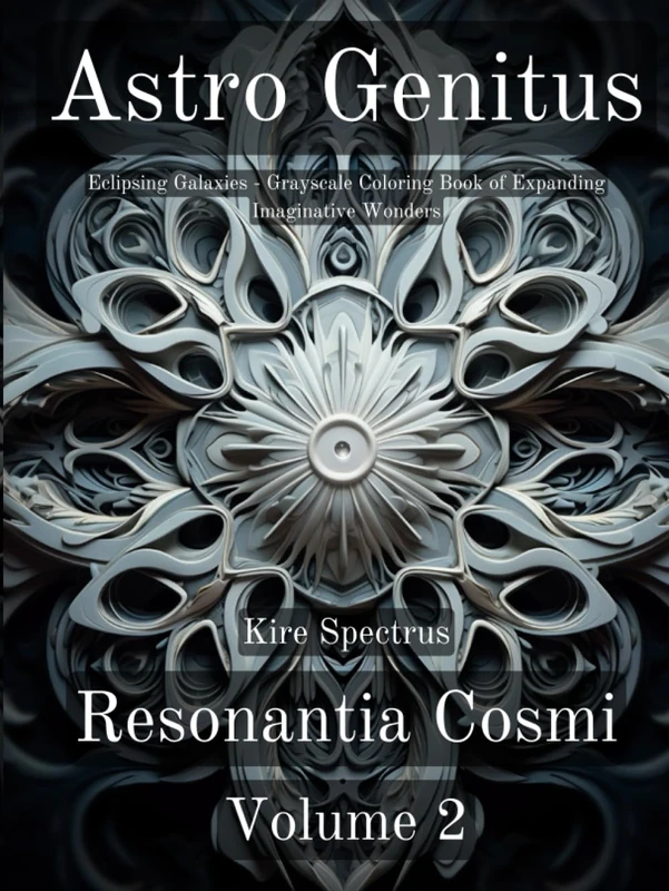 Astro Genitus -- Resonantia Cosmi - Volume 2: Eclipsing Galaxies - Grayscale Coloring Book of Expanding Imaginative Wonders - Image 1