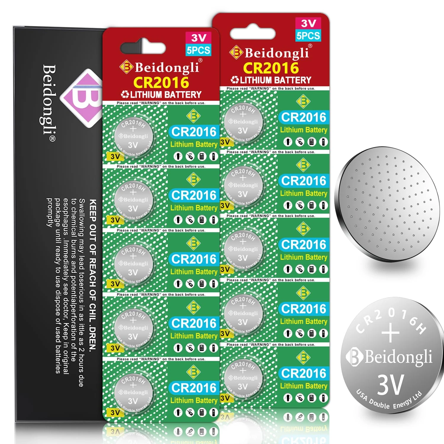 CR2016 Battery 3 V Lithium Button Cell CR 2016 Batteries Button Cells Pack of 10