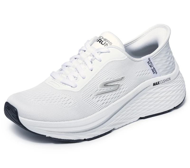 Skechers Women's Max Cushioning Elite 2.0 Vanish Hands Free Slip-ins Sneaker, White/Black, 5 UK
