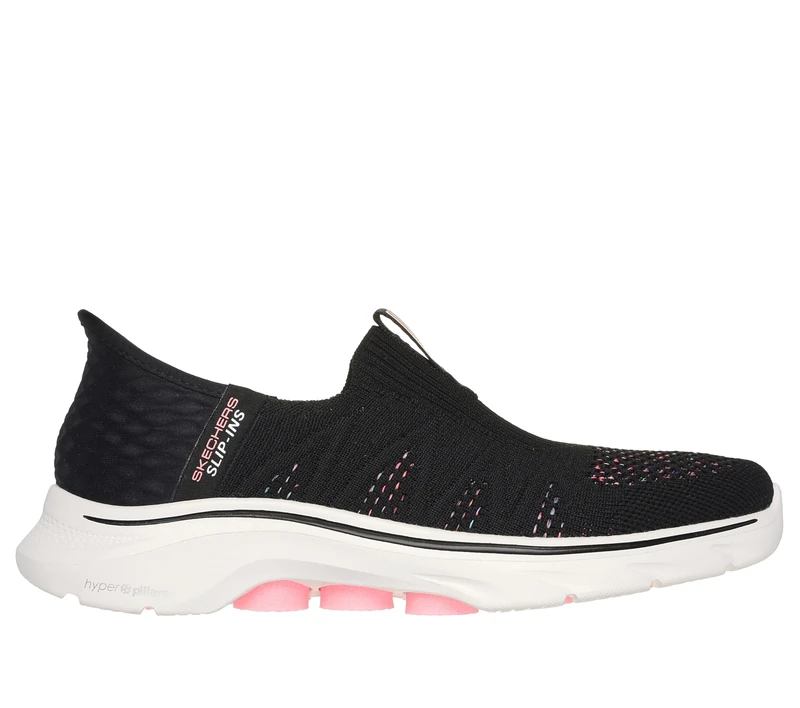 Skechers Women's Go Walk 7 City Lights Hands Free Slip-ins Sneaker, Black/Multi, 9