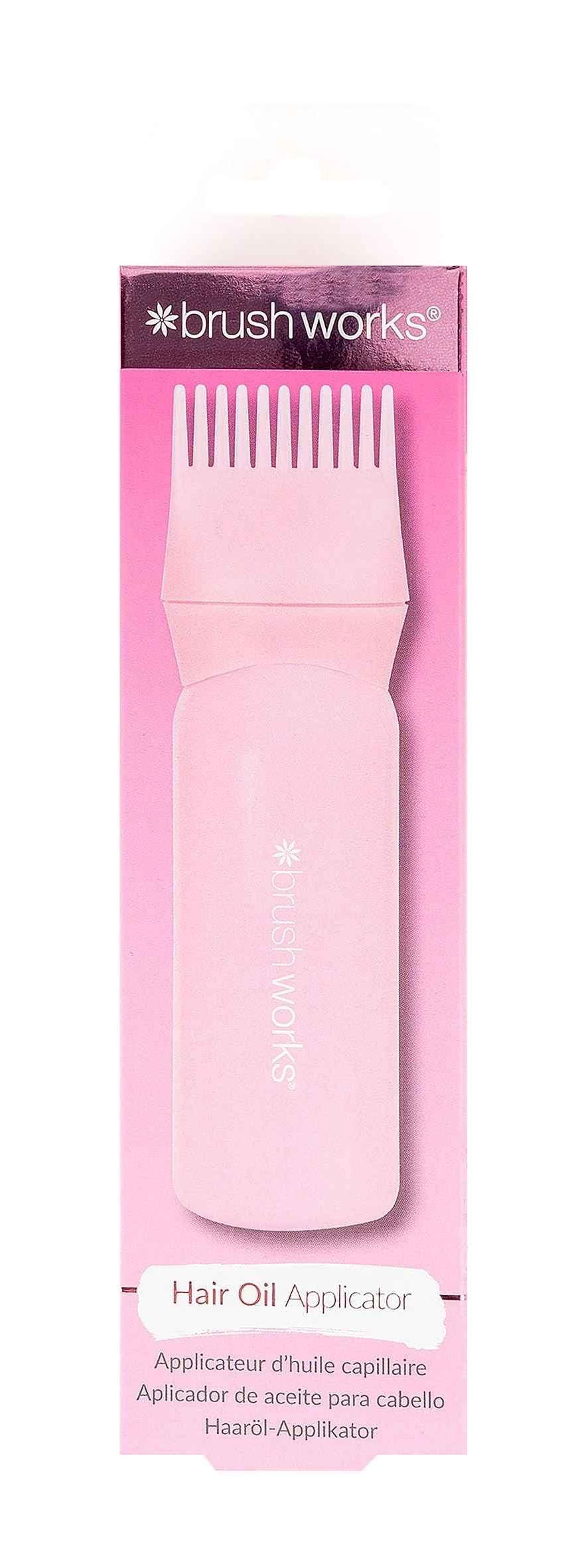 Brushworks Hair Oil Applicator - Easy-Use Comb-Head Hair Serum & Oil Applicator Bottle with Measurement Markings for Even Hair & Scalp Application – Vegan & Cruelty Free