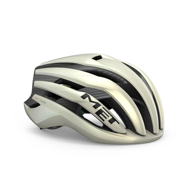 MET Trenta 3K Carbon MIPS Perforamce Road Cycling Helmet, Matt Vanilla Ice Gold, Size 52-56cm
