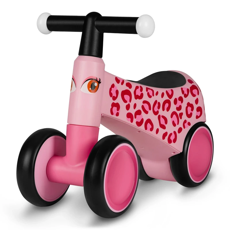 Lionelo SAMMY 4-Wheel Ride-On & First Balance Bike for Toddlers 1–3 Years, Lightweight 1.8 kg, Stable Toddler Push Ride, Ergonomic Seat with Double Padding, Light-Up Anti-Slip Handles, Foam Wheels,