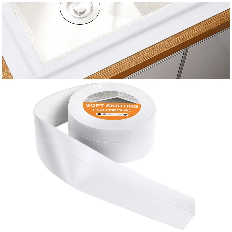 Flintronic Self Adhesive Sealant Tape, 10m/32.8ft Waterproof, Oilproof and Mildewproof Caulk Strip for Kitchen, Sink, Bathroom, Toilet, Wall Corner