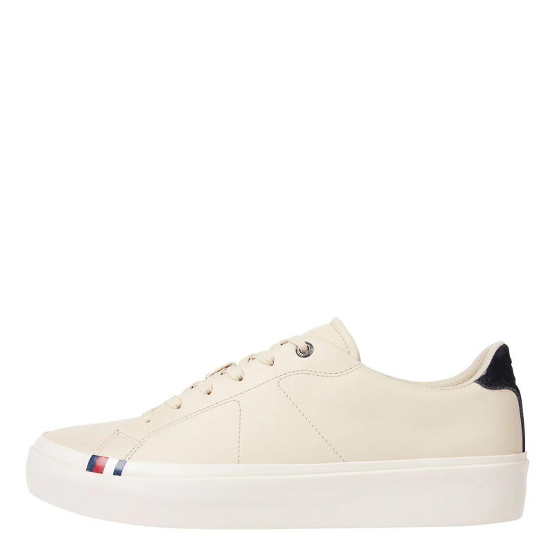 Tommy Hilfiger Men's Thick Low Vulcanized Sneaker, White, 10.5 UK