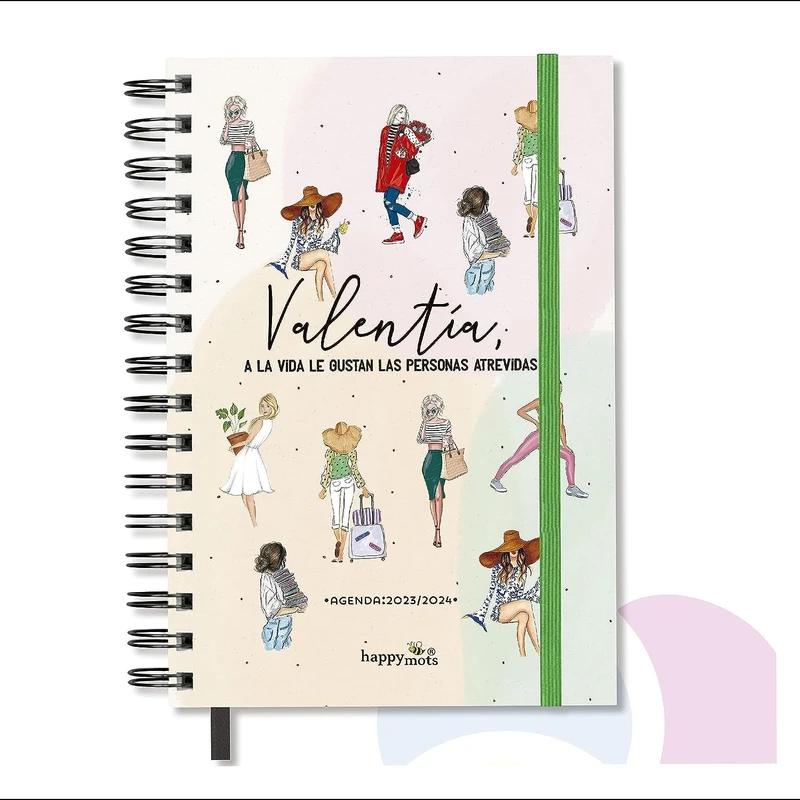 HappyMots School Diary 2023 2024 – Agenda 2023 2024 Week to View – Agenda 2023 2024 Spanish | Weekly Agenda Illustrations – Includes Planner, Calendar and Stickers – Back to School