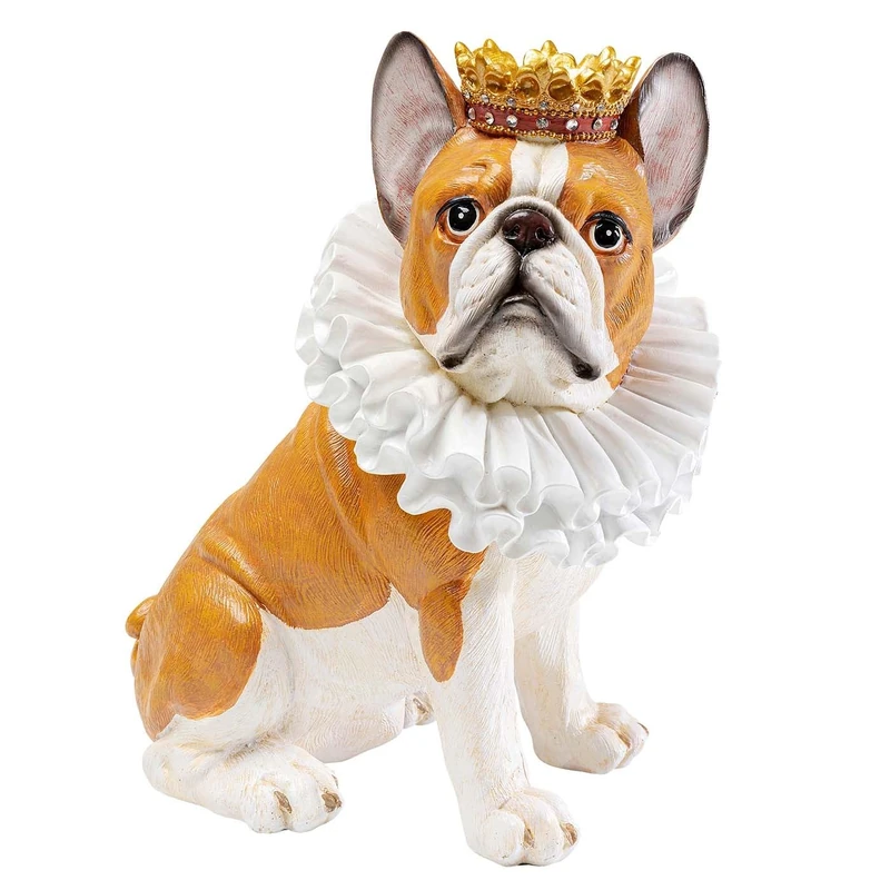 Kare Design Deco Figurine King Dog Brown, Modern, Unique, Handpainted, Animal Statue, Gift Idea, Decorative Home Accessories, Home Decor, Room Decor for Living Room, 29x25x16 cm (H/W/D)