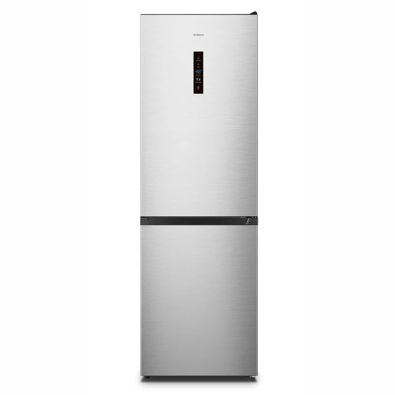 Teknix FFH1860X 60cm Freestanding 60/40 Fridge Freezer - 304 Litre Capacity - Frost Free - Stainless Steel - E Rated, H186.0 x W59.5 x D59.0 (cm)