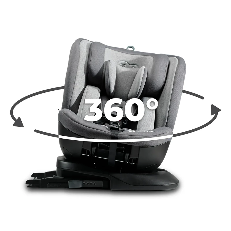 Kinderkraft XPEDITION2 I-Size Child Car Seat with 360 Degree Rotation, Isofix, Base Station, Special Safety Systems, Easy to Clean, from Birth Group 0/1/2/3 0-36 kg, Gray