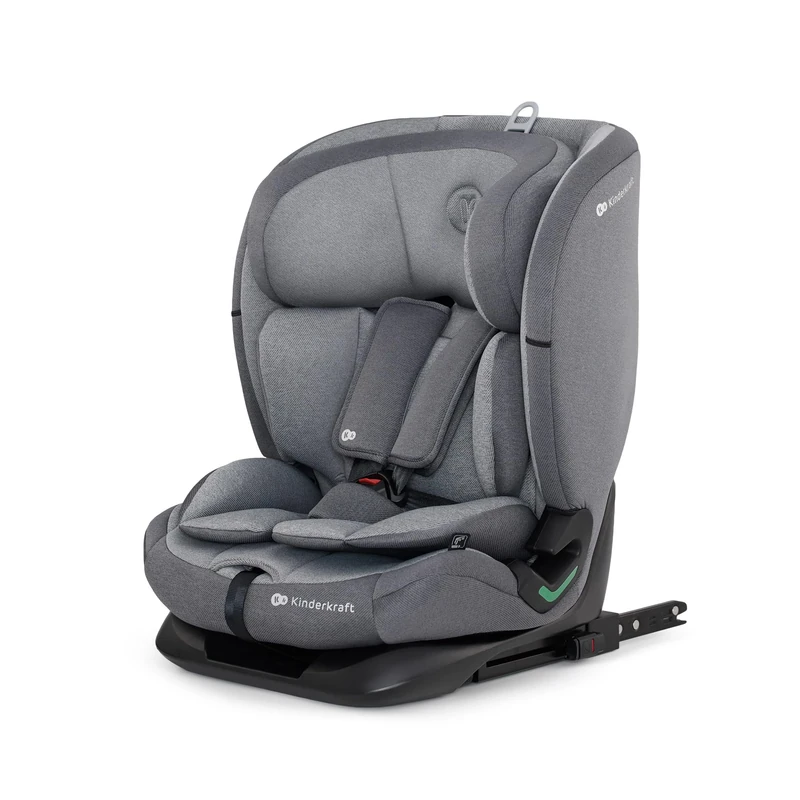 Kinderkraft ONETO3 I-Size Child Car Seat, Base with Isofix, Top Tether, Reclining for Toddlers & Infant, Group 1/2/3, Up to 12 Years, Safety Certificate ECE R44/04, 9-36 kg, Gray