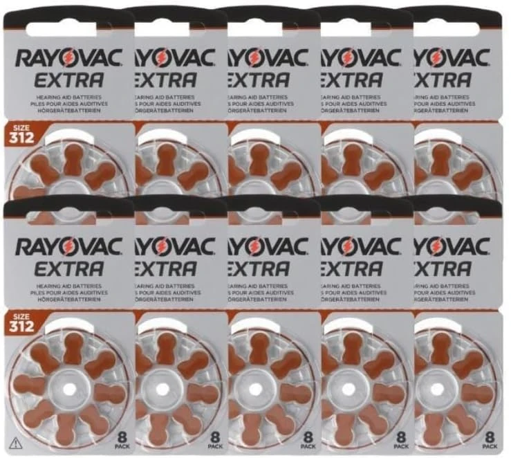 Rayovac Extra 80-PACK Hearing Aid Batteries Featuring Sound Fusion™ Technology | Size 312