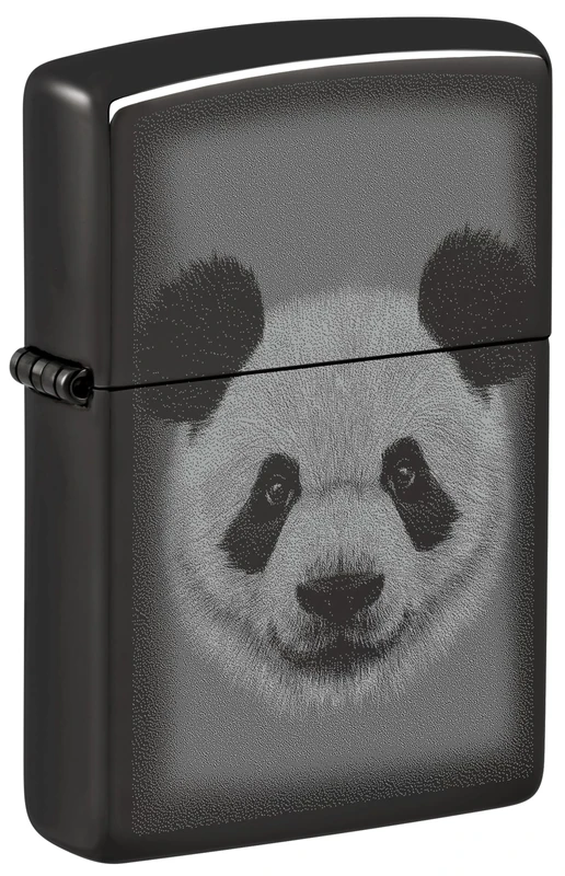 Zippo Windproof Lighter, Panda Design – High Polished Black, Photo Image – Refillable, Reusable, Windproof Design – Comes in Gift Box – Made in USA