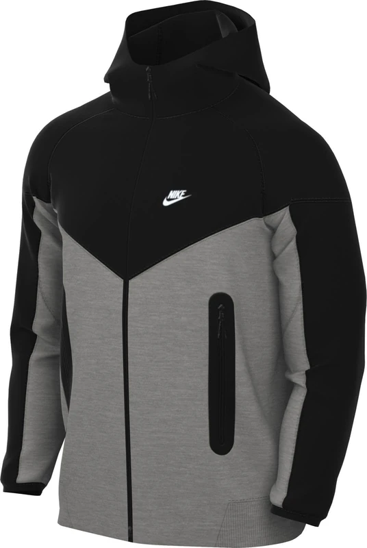 Nike FB7921-064 Tech Fleece Sweatshirt Men's DK GREY HEATHER/BLACK/WHITE Size XS - Image 1