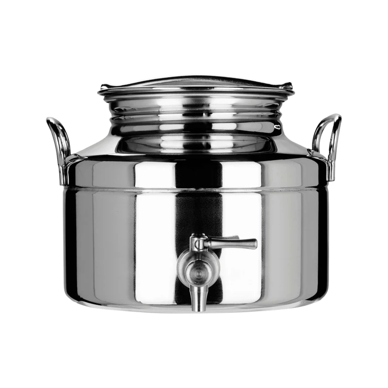 Megashopitalia Welded Barrel with Tap and Oil Base in 18/10 Stainless Steel (3 Litres)