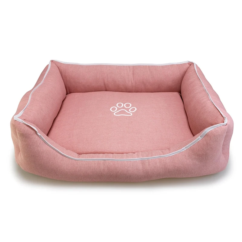 Arquivet - Square Bed with Footprint and Piping, 55 x 46 x 17 cm - Dog Bed - Dog Accessories