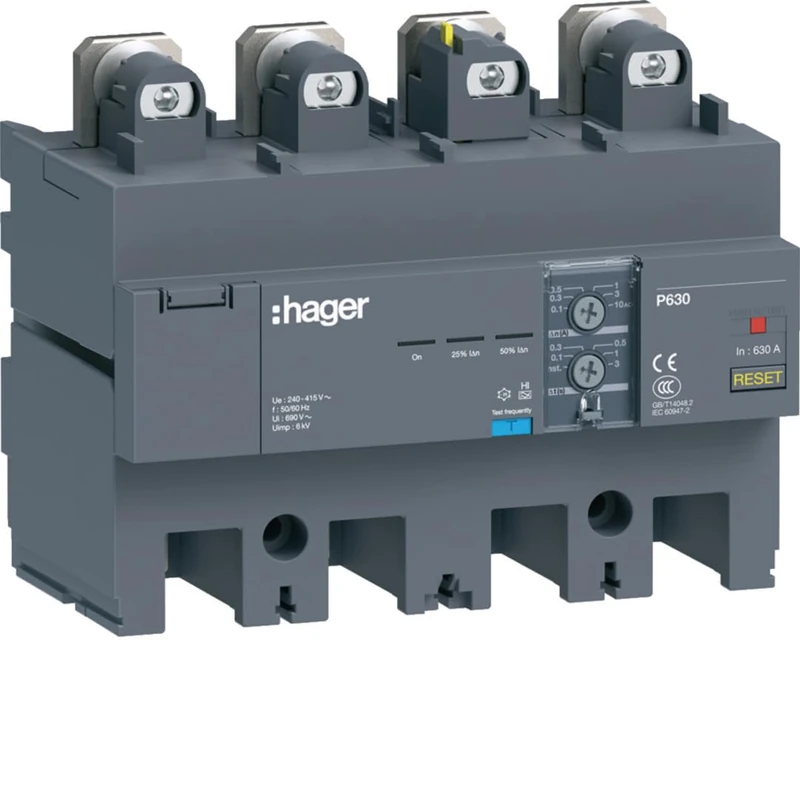 Hager HBW630H, Block Dif.H3+P630,4P In 630A Reg0,1-10A (EAN 3250613150969)