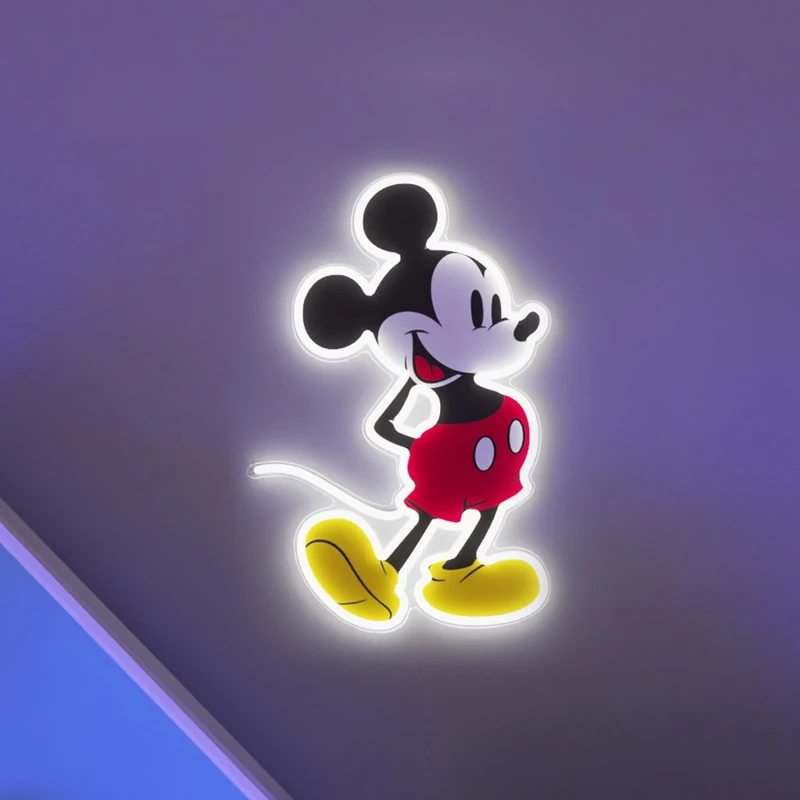 Yellowpop Neon Signs, Disney Mickey Mouse (Full Body), Neon Signs for Wall Decor, Energy Efficient LED Neon Lights for all Walls, Easy to Install Custom Neon Sign & Customizable Light Up Wall Art
