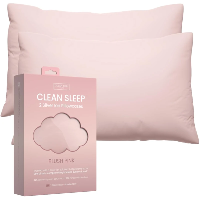 Clean Skin Club Pillowcases (2, Pink, Standard)