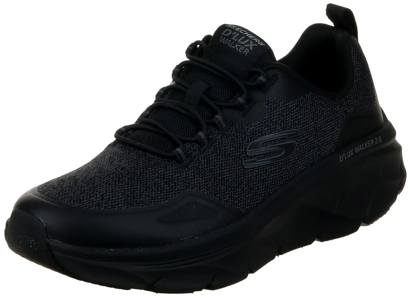 Skechers Men's D'lux Walker 2.0 Steadyway Sneaker, Black, 5.5 UK