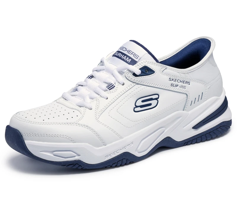 Skechers Men's Durham Hands Free Slip-in Sneaker, White, 7 UK