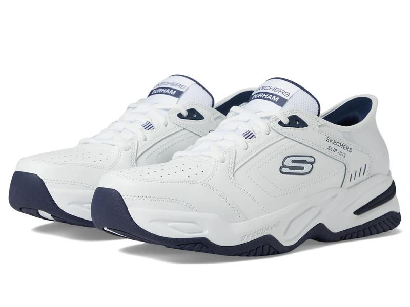 Skechers Men's Durham Hands Free Slip-in Sneaker, White, 10