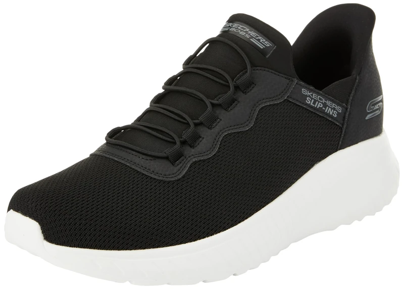 Skechers Men's Bobs Squad Chaos Daily Hype Trainers, Black Trim, 10 UK Wide
