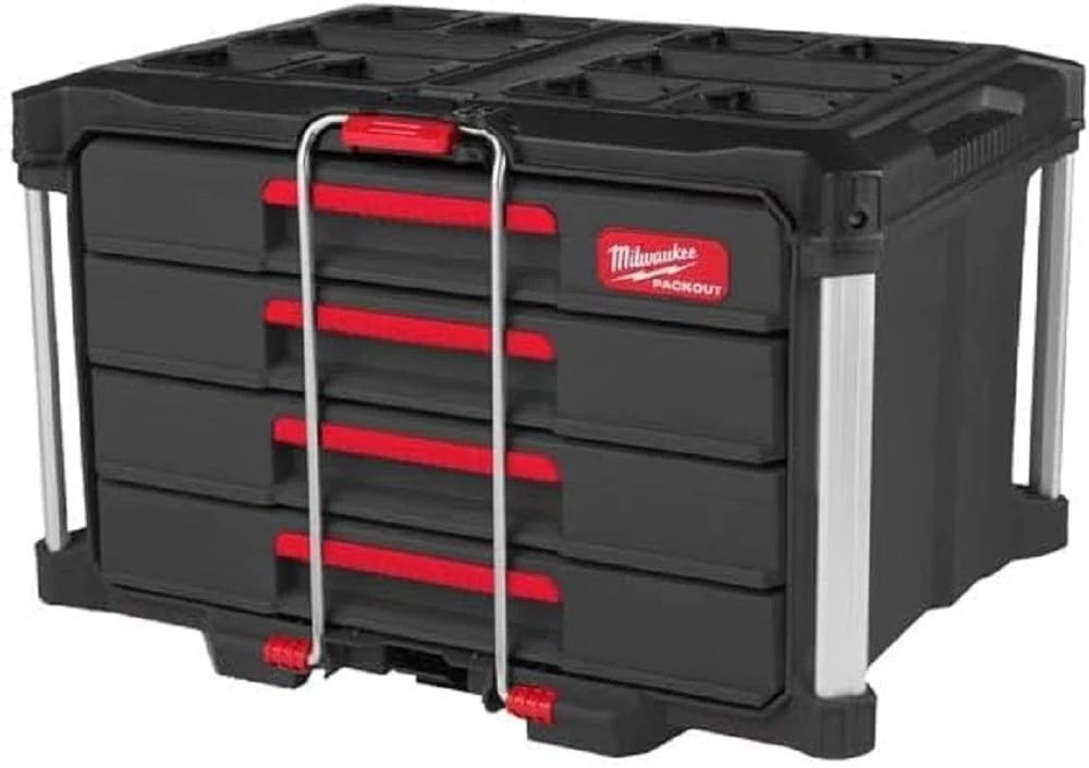 Milwaukee 4932493189 4 Drawer PACKOUT Tool Box, Schwarz