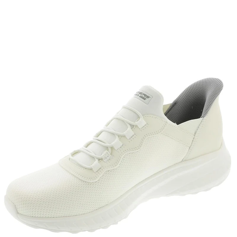 Skechers Men's Hands Free Slip-ins Bobs Squad Chaos-Daily Hype Sneaker, Cream White, 14 UK