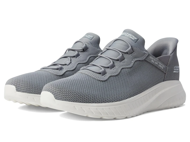 Skechers Men's Hands Free Slip-ins Bobs Squad Chaos-Daily Hype Sneaker, Grey, 8.5 UK Wide