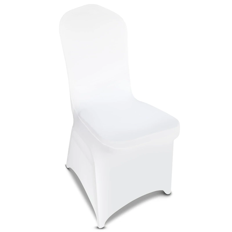 LGJIAOJIAO 50 Pieces White Chair Covers - Versatile Stretch Polyester Spandex Dining Chair Slipcovers for Dining, Party, Wedding, Banquet, and More