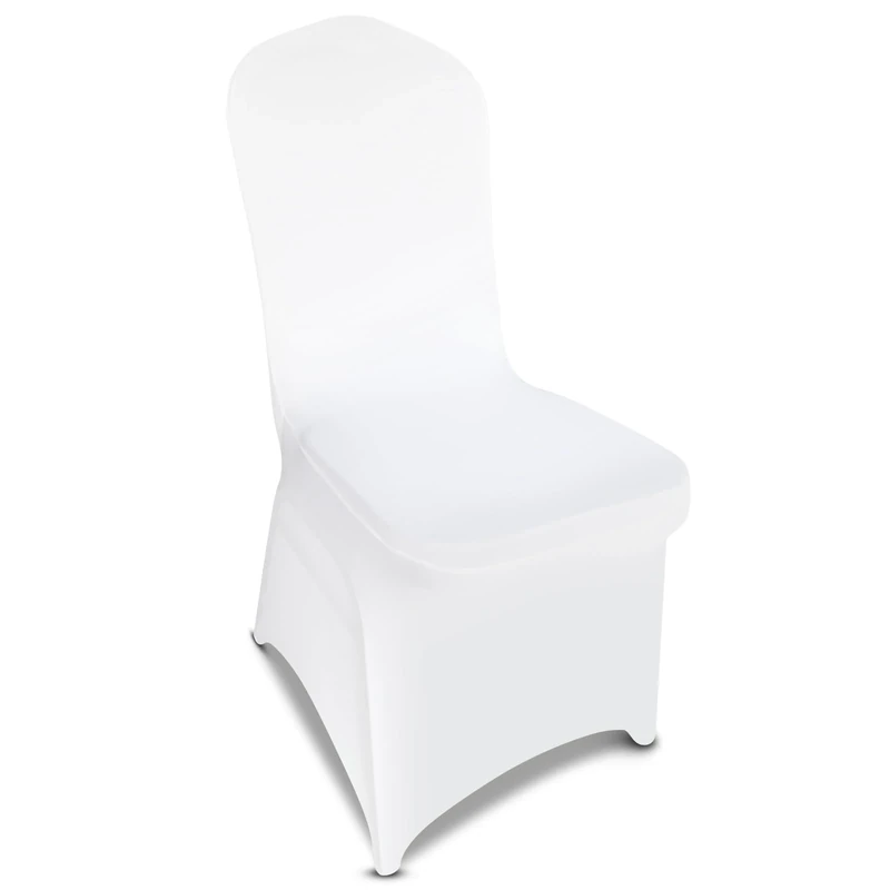 LGJIAOJIAO 100 Pieces White Chair Covers - Versatile Stretch Polyester Spandex Dining Chair Slipcovers for Dining, Party, Wedding, Banquet, and More