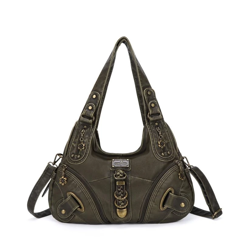 Angel Kiss Angelkiss Hobo Purses and handbags for Women Satchel Handbag Women Purses Large Daily Shoulder Bags, 801green, Satchel-style