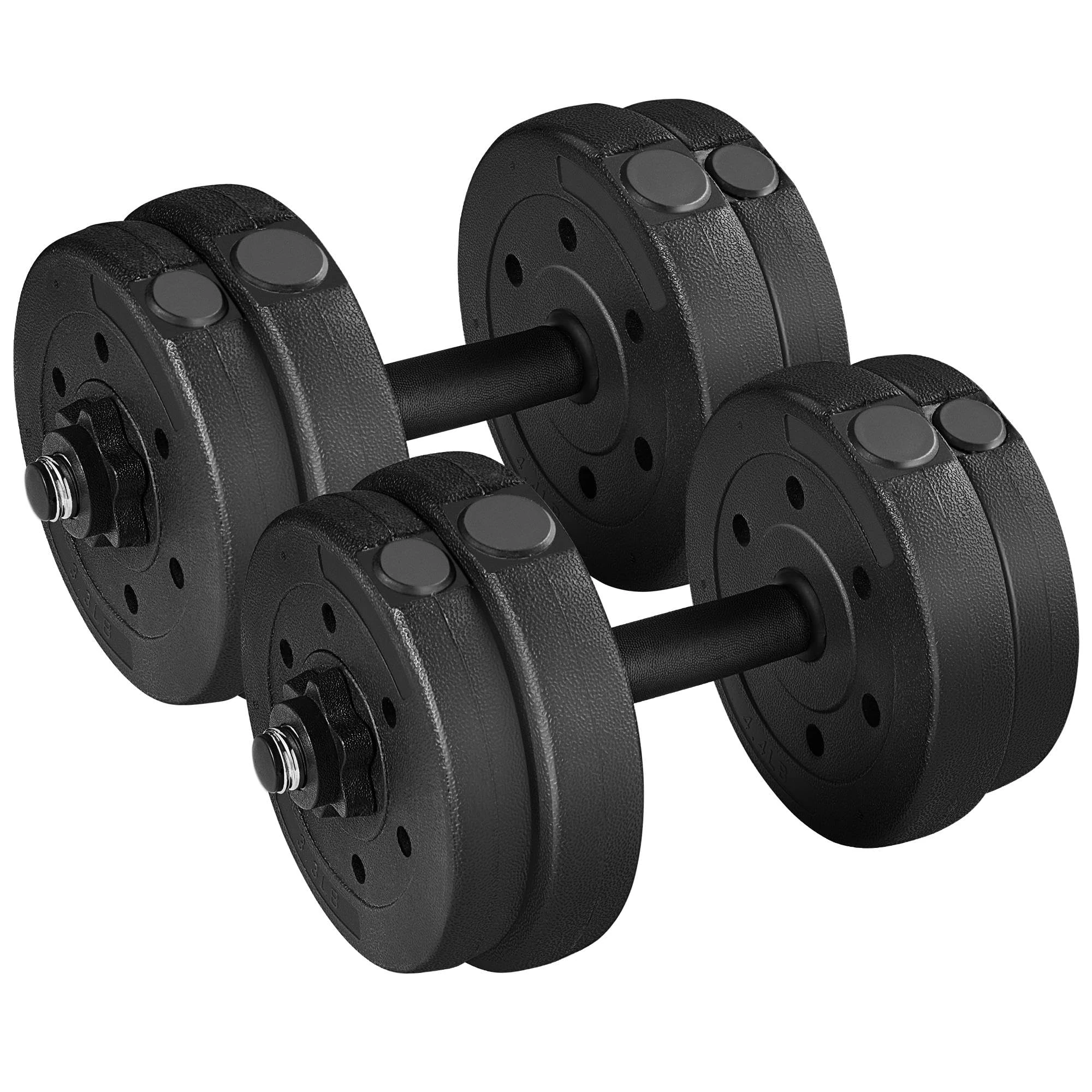Yaheetech Adjustable Dumbbells 15KG Dumbbell Set Pair of 2 Weight Lifting Dumbbells for Home Gym Strength Training