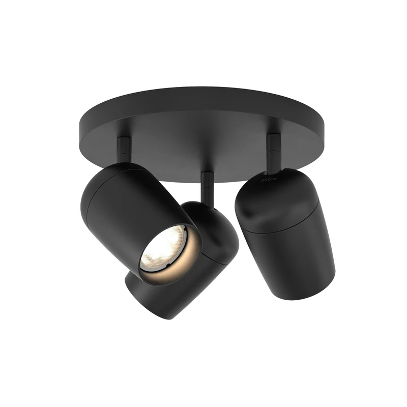 Astro Koto Triple Round Dimmable Indoor Spotlight (Matt Black), GU10 LED Lamp, Designed in Britain - 1478005-3 Years Guarantee