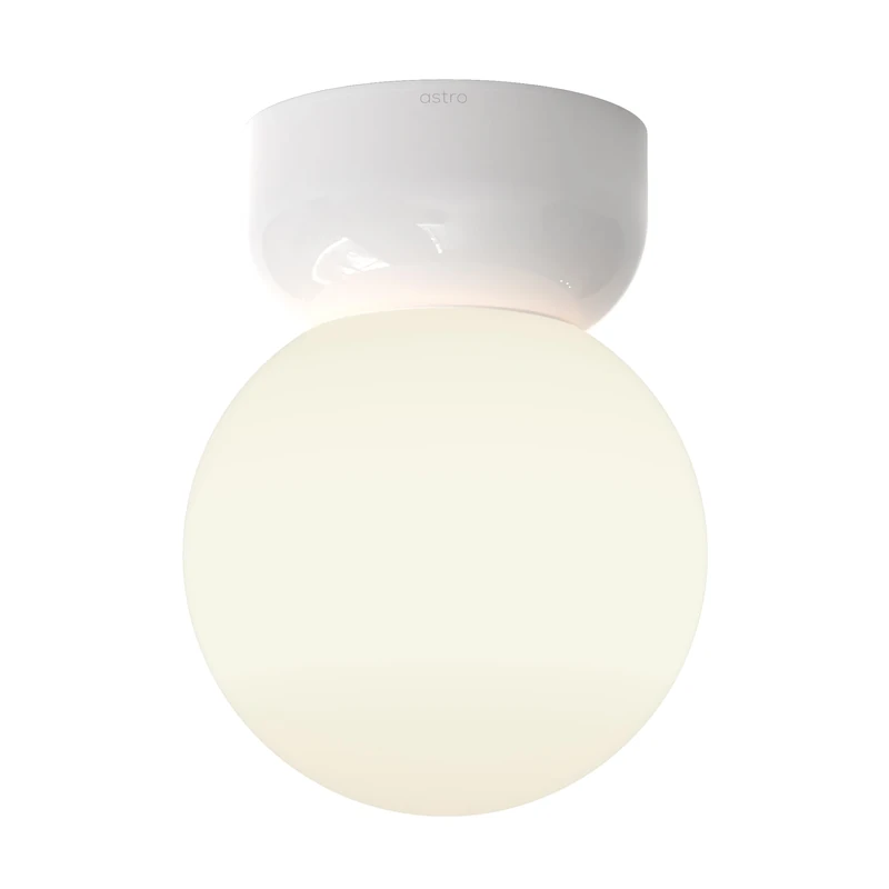 Astro Lyra Ceiling 180 Dimmable Bathroom Ceiling Light - IP44 Rated - (Gloss Glaze White), LED E27/ES Lamp, Designed in Britain - 1472004-3 Years Guarantee