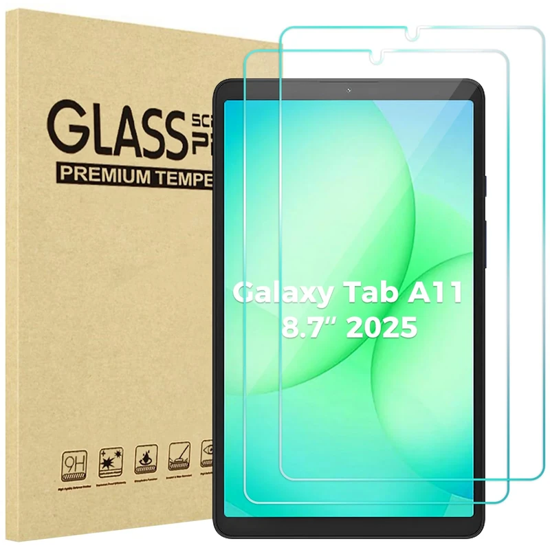ProCase Screen Protector for 8.7" Galaxy Tab A11 2025 X130 X133 X135 /A9 2023 X110 X115 X117, Tempered Glass Clear Film Guard -2 Pack