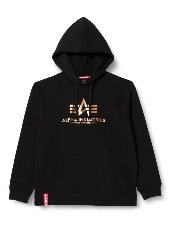 Alpha Industries Basic Hoody B&T Hooded Sweat for Men Black/Gold
