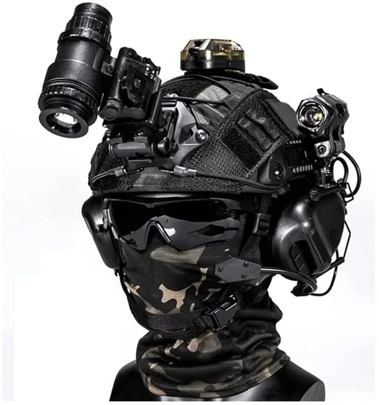 Tactical Paintball Helmet Set, Tactical Game Sets With Protective Mask Headset NVG Mount And Telescope Model And Goggles For Airsoft Protective Outdoor Paintball Cosplay