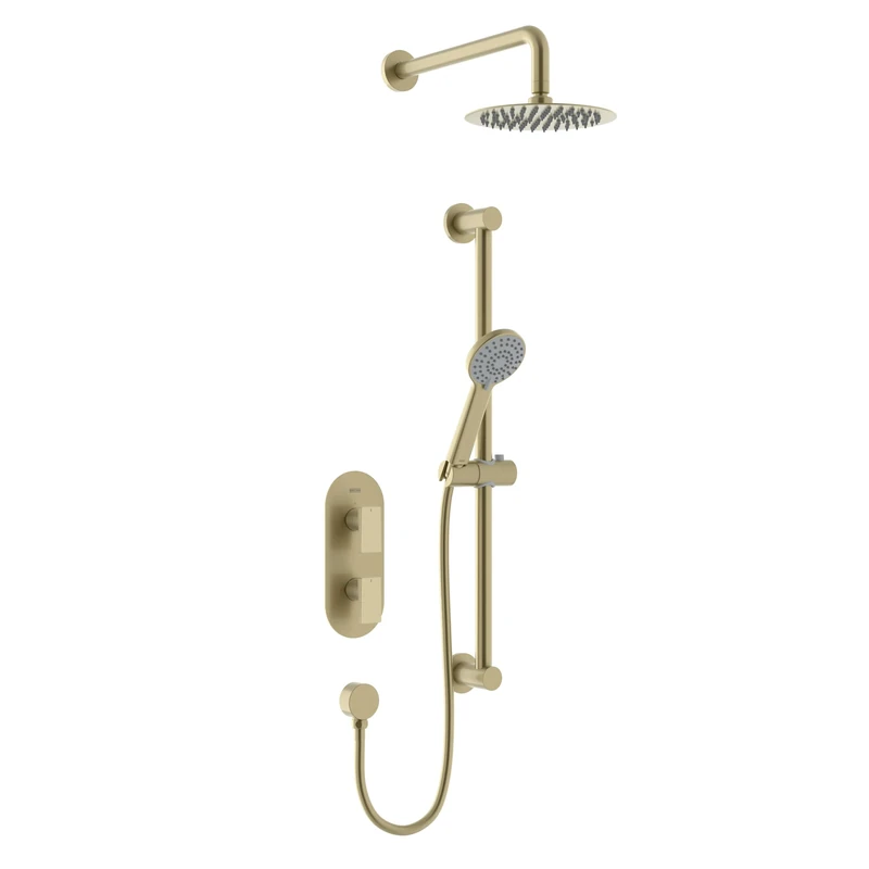 Bristan Frammento Brushed Brass Concealed Dual Control Shower Pack