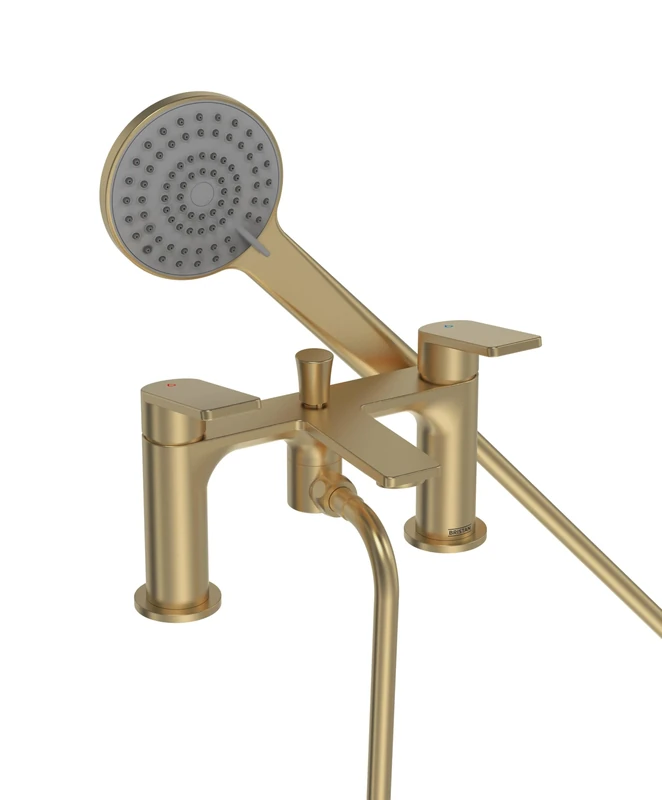 Bristan FRM BSM BB Frammento Bath Shower Mixer 2 Hole, Brushed Brass
