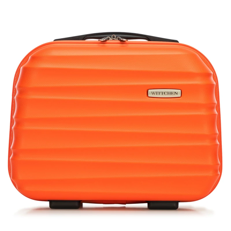 WITTCHEN Cosmetic Case Travel Suitcase Carry-On Cabin Luggage Hardshell Made of ABS Combination Lock Groove Line Orange