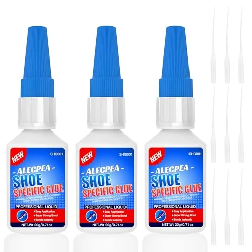 ALECPEA 3Pack 20g Shoe Glue - Ultimate Strength Adhesive for for Soles Boots Sneakers Heels Hiking Shoes Leather Handbags - Quick Set in 15 Seconds