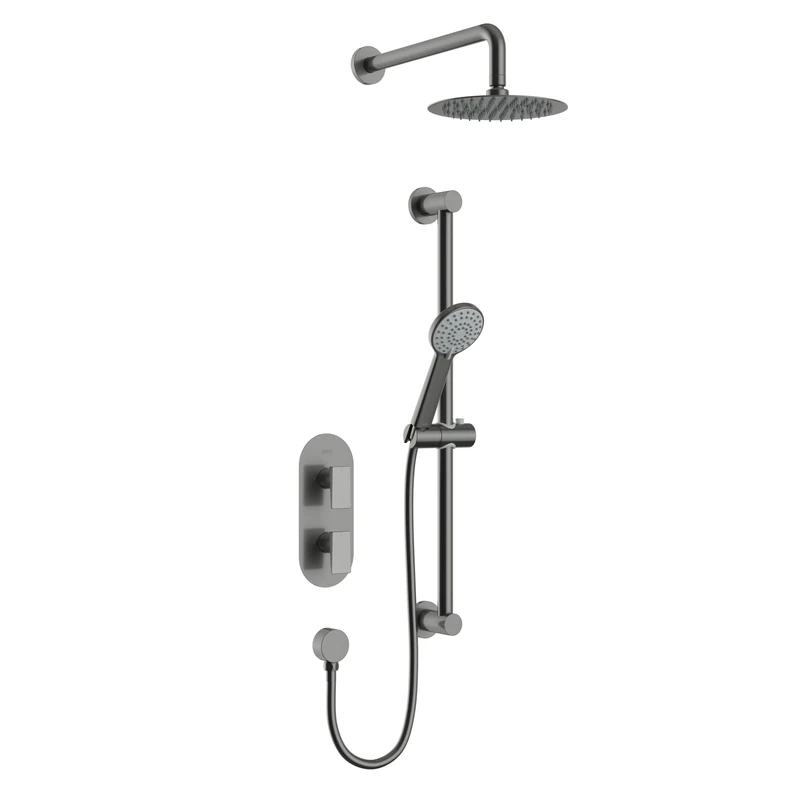 Bristan Frammento Gun Metal Grey Concealed Dual Control Shower Pack